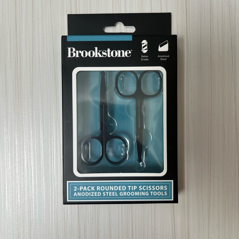 NWT Brookstone Black Rounded Tip Scissors (Set of 2)